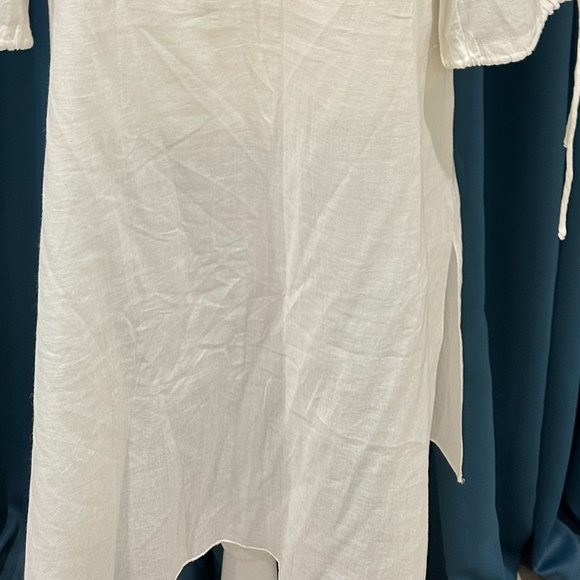 JO NO FUI Beige/off-white Rhinestone Cotton Dress - Picture 2 of 9